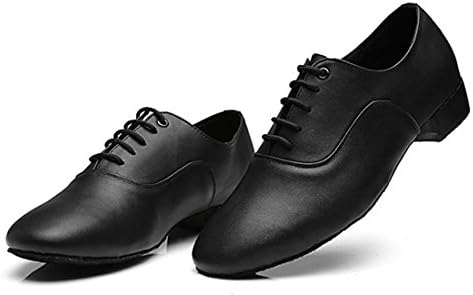 TDA Men's Classic Lace-Up Leather Tango Ballroom Salsa Sapatos de Casamento Latin Dance