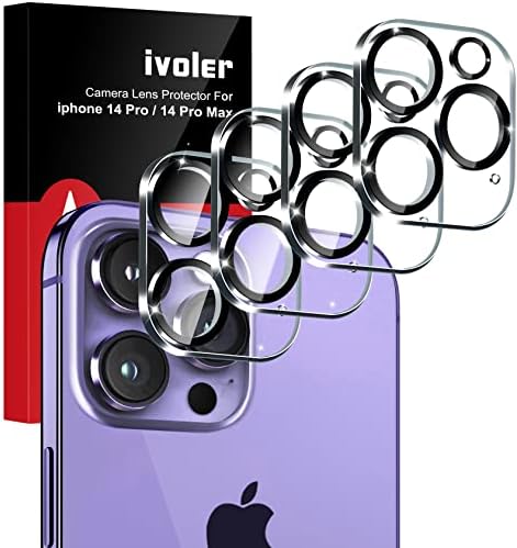 Protetor de lente da câmera ivoler [4 pacote] para iPhone 14 Pro Max /14 Protector de tela da câmera Pro Vidro temperado [Case Friendly]