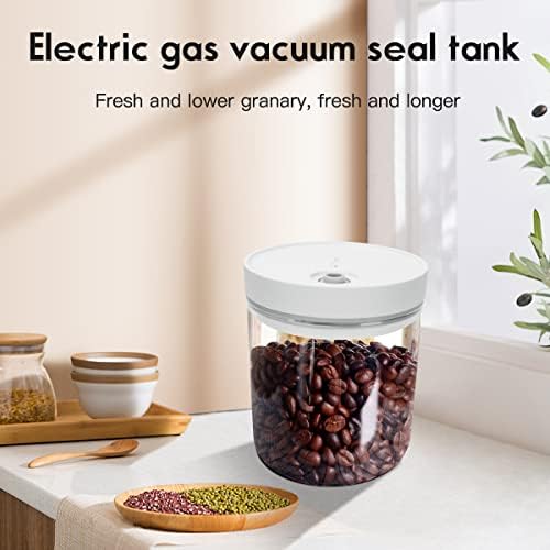 Snader 1.4L Vacuum automático Vacuum para café e armazenamento de alimentos ， Recipientes elétricos de armazenamento de café inteligente com carregamento magnético e válvula de liberação de CO2, recipientes de armazenamento de alimentos de vidro com tampas