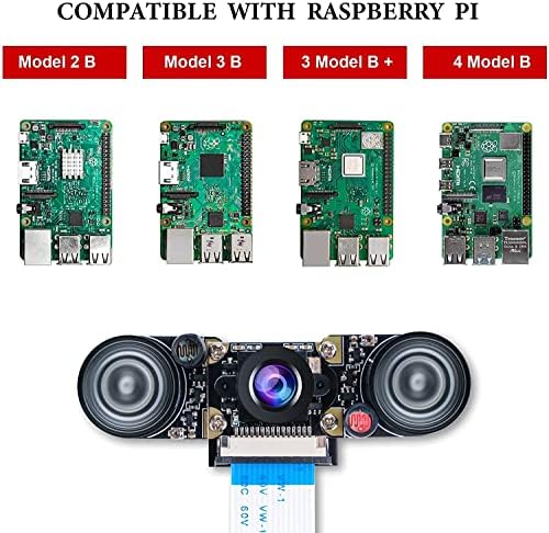 Focus Focus Raspberry Pi 4 Câmera Night Vision Câmera Módulo de foco ajustável 5MP ov5647 Vídeo da webcam 1080p Compatível