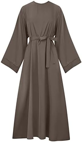 Senhoras vestidos muçulmanos vestido de túnica islâmica conservador abaya maxi kaftan vestido de manga longa roupas de