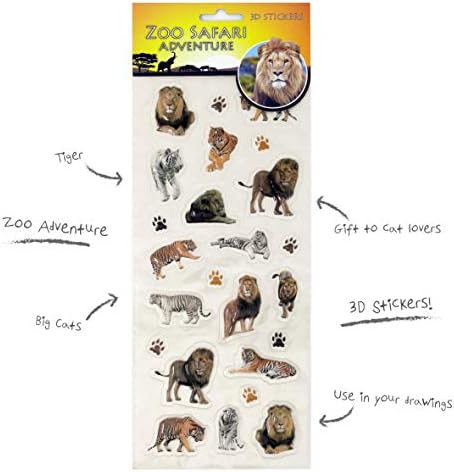Adesivos divertidos 3D Safari Lions & Tigers 1522