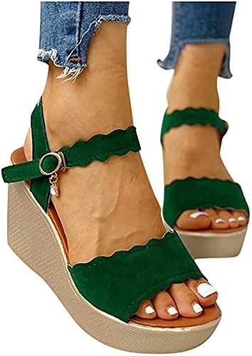 Sandálias de cunha para mulheres na moda do dedo do dedo do dedo do pé sólido salto de salto alto salto alto sandálias casuais
