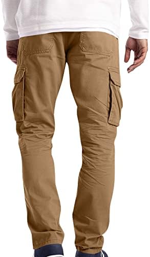 Calças de carga Jorasa para homens, calças grandes e altas de calças de vários bolsos de bolso casual calças de caminhada leve ao ar