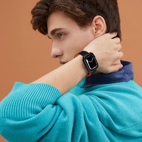 Vaks Hard PC Case Compatível para Apple Watch Series 8/7 Acessórios de 41mm para homens com protetor de tela de vidro temperado,