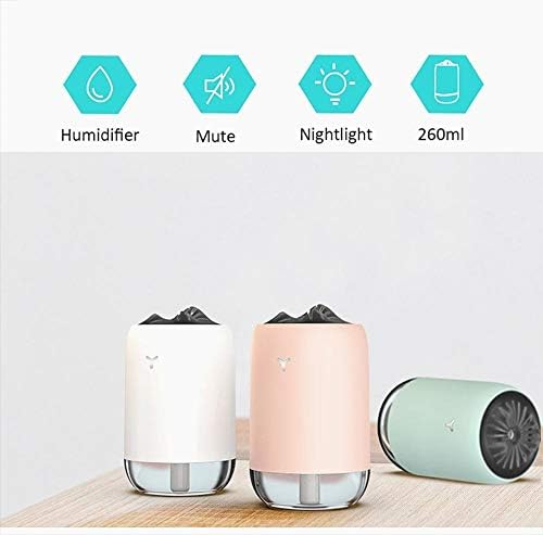 Umidificador de ar USB com colorido carro LED Light Home Car Mini Ultrassonic Cool Mist Diffuser Umidificador Mist Maker Fogger