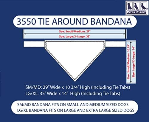 Animais de estimação NCAA Notre Dame Tie Bandana, grande/X-Large. Cachorro bandana lenço babador para cães de gato