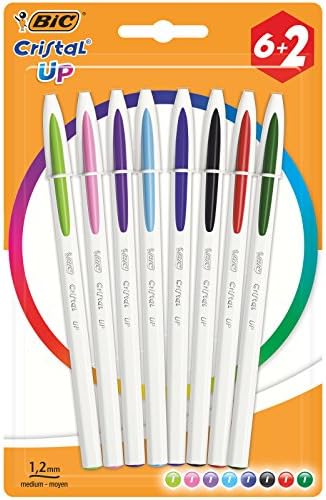 Bic Cristal Up Ballpons canetas - cores variadas, pacote de 6+2