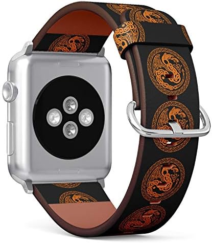 Cinta de pulseira de couro padronizada para séries de relógios Apple 4/3/2/1 gen, substituição para bandas iwatch 38mm/40mm