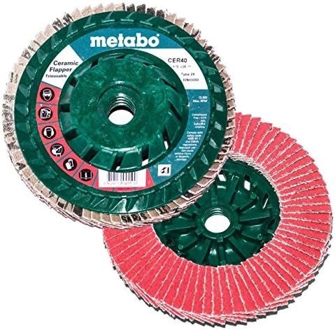 Metabo 629459000 5 x 5/8 - 11 abrasivos de abrasivos de cerâmica de cerâmica Discos de retalho 60, 5 pacote