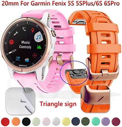 FORFC 22mm Watch Band tiras para Garmin Fenix ​​6S 6SPro Relógio Quick Lanke Silicone Easy Fit Wrist Bands para Garmin Fenix ​​5s/5s Plus