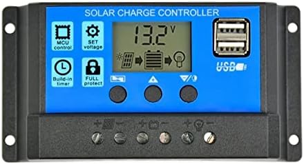 SUNYIMA 30A Controlador de carga solar, controlador de carregador de painel solar 12V/24V, exibição LCD ajustável multifuncional