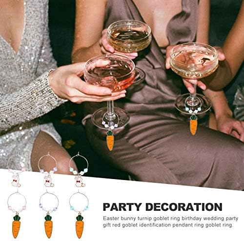 Nolitoy 18 PCs Goble de degustação de copo Pingente Hostess Tag- Charm de cerveja Sinais de homens Marcadores- suprimentos favorece a Partema Cenoura Drink Presente Charms de Coelho Tags Rings Creative Identifier