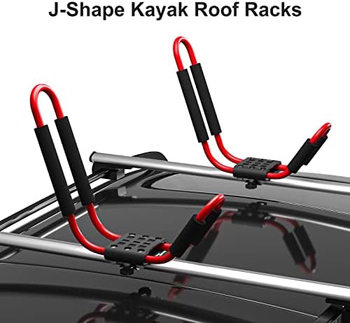 1 par universal j-bar de caiaque caiaque rack de telhado portador de teto para canoa de caiaques surfboard placa de esqui de melhor