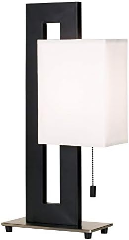 Iluminação 360 Lâmpada de mesa de sotaque moderna de sotaque 20 1/2 Alta metal preto aberto Moldura retangular de caixa branca