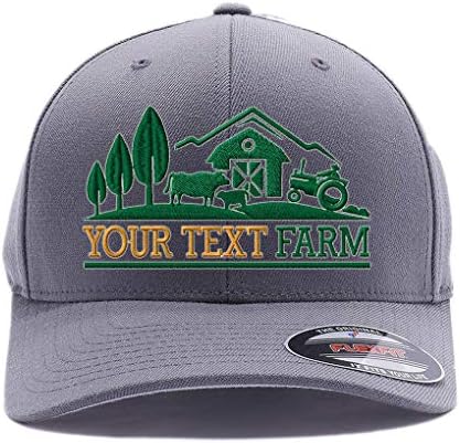 Logotipo da fazenda com suas próprias palavras Flexfit 6477 de lã Bordado.