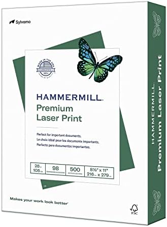 Papel de impressão a laser de Hammermill, 8,50 x 11 polegadas, 500 folhas