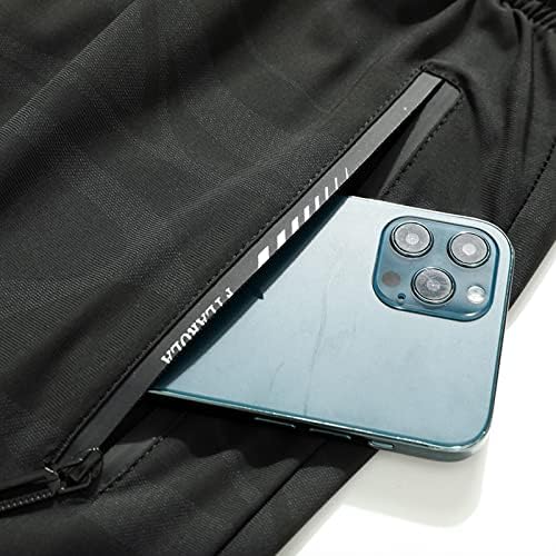 Shorts masculinos de filarola Quick Dry Athletic Shorts Cintura elástica com bolsos com zíper para academia, treino,