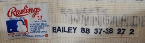 1988 Houston Astros Mark Bailey #6 Jogo usou calças brancas 37-38 DP27327 - Jogo usado calças MLB
