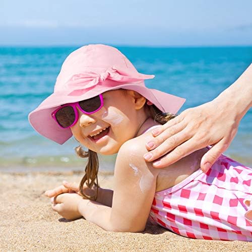 3 peças meninas meninas chapéus de sol com largura borboleto uv proteção solar infantil chapéu de balde de praia de verão
