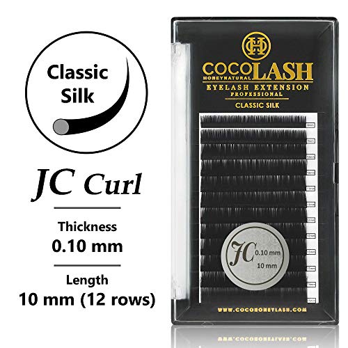 Extensões de cílios de coco de coco, CLAC JC CURL [0,10mm], Extensões individuais de cílios individuais de visita