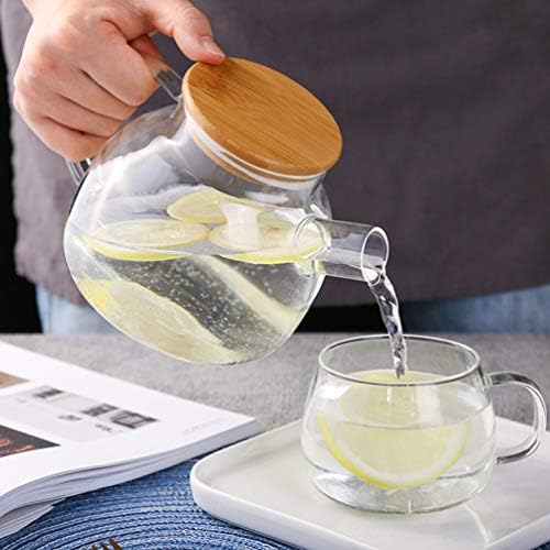 Hemoton Japanese Tea Conjunto de vidro Tule de vidro com chaleira de chá de bobina de filtro com bico grande, florescendo