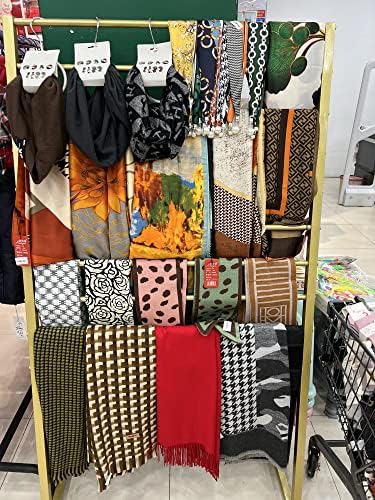Lenços de pé de piso rack de lenço de seda, organizador de roupas de metal de 10 camadas, organizador de xale de calças de peças