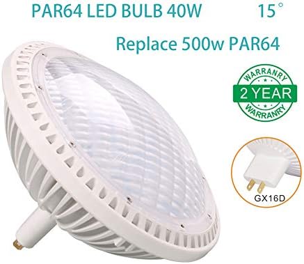 Baoming par64 lâmpada LED substitua tradicional 500W PAR64 6000 ~ 6300K 15 ° 40W AC/120V GX16D
