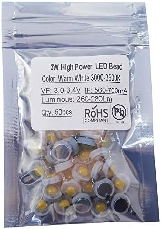 50 PCS CHIP LED LED de alta potência 3W Planta azul royal Grow Grow Smd Smd Cob Emissor Diodo Componente W PERADE PARA LIDADES DE CRESCENDO DE AQUARIO HIDEROMENTO DIY, Lâmpadas de cultivo,