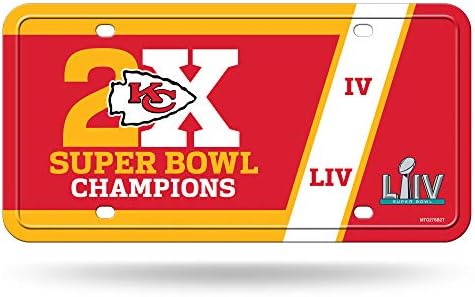 Rico Industries NFL Kansas City Chiefs Metal Plate Tag, 6 x 11.5-