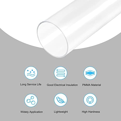 Meccanixity Tubo de acrílico Tubo redondo rígido Clear 115mm ID 120mm od 200mm para lâmpadas e lanternas, sistema de resfriamento de