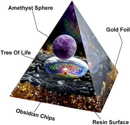 Pirâmide orgona para energia positiva, pirâmide de cristal orgonita pirâmide Proteção Cristais de energia gerador de