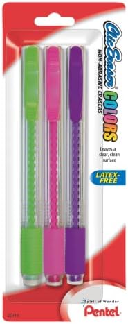 Pentel® Clic Erasers®, cores variadas, pacote de 3