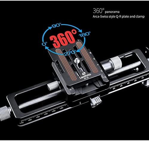 Leofoto MP-180S Wormdrive 180mm Macro Rail Kit W Arca Compatível Grampo para Focus de Precisão e Placa QR