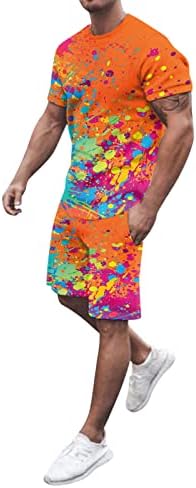 Xiloccer Men's Tam camiseta e shorts Conjunto de 2 peças Roupas de verão Casual Athletic Rastrears Pockets Beach Terne para homens