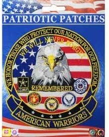 American Warriors lembrado - manchas patrióticas, ferro bordado no patch - 5.25