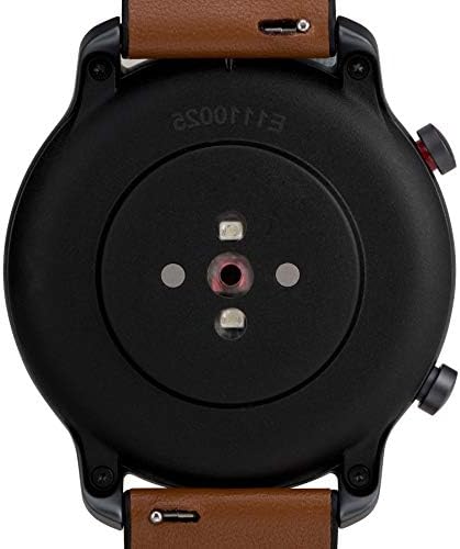 Timex Metropolitan R AMOLED Smartwatch com GPS e frequência cardíaca 42mm - preto com couro marrom e cinta de silicone