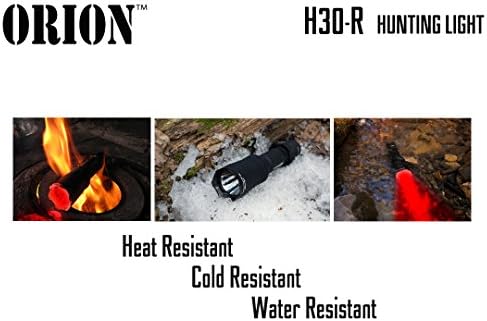 Orion H30 Premium Red Premium 273 jardas de longo alcance HOG Kit de luz de lanterna recarregável com montagens, interruptor de pressão remota