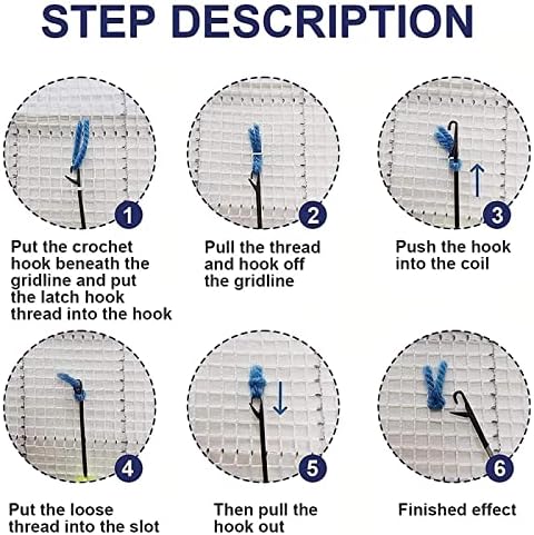 Kit de ponto cruz de tapete de nó de tapete, faça você mesmo o kit de tapete de gancho de trava de bordado de plástico, para