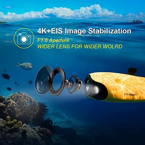 Drone subaquático, Mini S Submarine Drone com câmera de estabilização de imagem 4K+EIS para a profundidade de visualização em