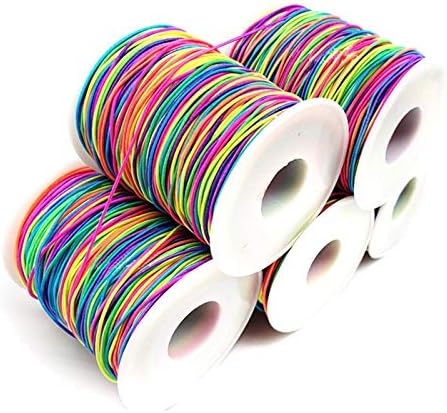 DDDCM 1mm 1mm colorido Rainbow Elastic Mord Braid Bracelet String Band Band Band para costurar Fita de fita de costura Acessórios
