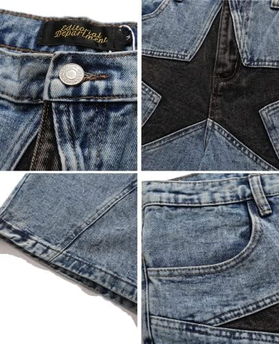 Aelfric Eden Star Masculino de retalhos de retalhos de jeans mid ascensão