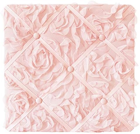 Sweet JoJo Designs Rosa Floral Rose Fabric Memória Memória Photo Boletim Placa - Solid Light Blush Flow