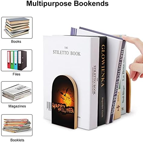 Livro termina feliz bookend suportes para prateleiras para realizar livros para livros pesados ​​não deslizam stoppers de madeira