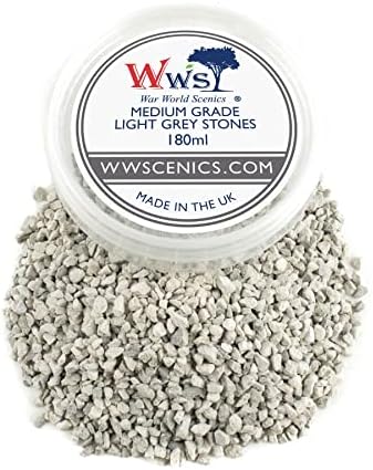 WWS War World Scenics WWSCENICS Stones cinzentas claras de médio grau | 180ml Tub | Material de base de cenários