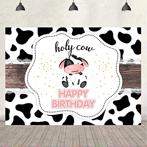 Ticuenicoa 5x3ft vaca sagrada feliz aniversário cenário preto e branco faz fazenda de animais fotografia panos