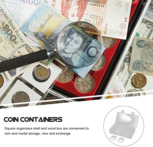 Coheali 1 Definir cápsulas de moedas de suporte de moeda de plástico redonda com caixa de organizador de armazenamento