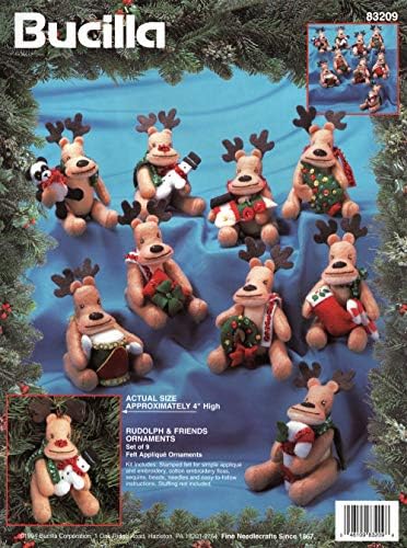 Bucilla - Rudolph e Friends - Kit de ornamento de apliques sentido 83209