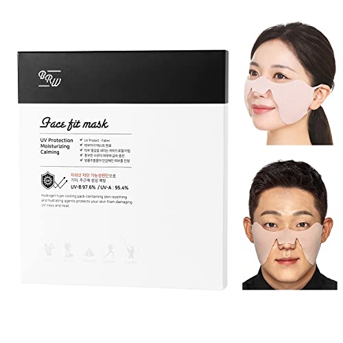 BRW Face Fit Mask for Women & Men - 5 Pack Protection UV Protection Cover Máscara de gel Protetor de rosto com protetor