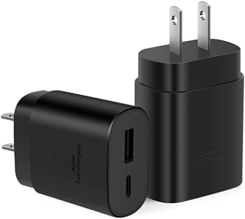 Carregador de parede USB C, bloqueio de carregador de carregador super rápido de 25W para Samsung Galaxy S23/S23 Ultra/S23+/S22/S22